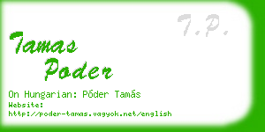 tamas poder business card